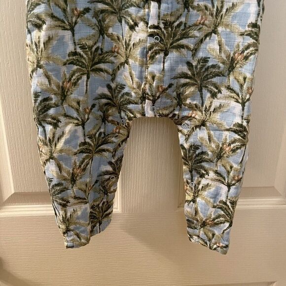 Angel Dear Palm Tree Jumpsuit Romper Muslin Cotton Boys Size 12-18 Months NWT - Picture 4 of 13